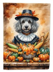 Grey Silver Poodle Thanksgiving Garden Flag Mailbox Decorative Yard Banner Outside Patio Artwork for Flower Beds, Garden Size, Multicolor