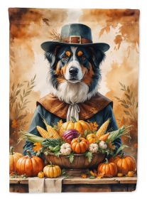 Australian Shepherd Thanksgiving House Flag Large Porch Sleeve Pole Decorative Outside Yard Banner Artwork Wall Hanging, Polyester, House Size