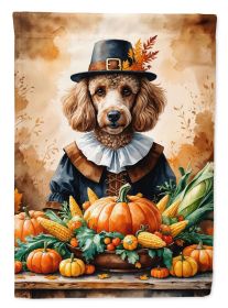 Poodle Thanksgiving House Flag | Large Double-Sided Porch & Yard Banner in Heavy-Duty Polyester