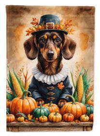 Chocolate Dachshund Thanksgiving Garden Flag Mailbox Decorative Yard Banner Outside Patio Artwork for Flower Beds, Garden Size, Multicolor