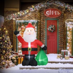 6FT Inflatable Santa Claus with Gift Bag, Lighted Christmas Blow Up Yard Decoration with LED Lights, Durable Waterproof Polyester, Quick Setup