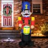 HOMCOM 8ft Christmas Inflatables Outdoor Decorations Nutcracker Toy Soldier with Drum, Blow-Up Yard Christmas Decor with LED Lights Display