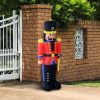 HOMCOM 6'Christmas Inflatable Nutcracker Toy Soldier, Outdoor Blow-Up Yard Decoration with LED Lights Display
