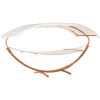 Outsunny Outdoor Hammock with Stand & Accessories, Heavy Duty Wooden Frame, Extra Large Sun Shade Canopy, Indoor Outside Boho Style Nap Bed, Natural C
