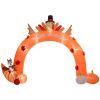 HOMCOM 9.7ft Thanksgiving Inflatables Turkey Archway Outdoor Decorations, Blow Up LED Yard Display for Holiday