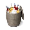 9.5 Gallon Cooler Side Table, Portable Ice Chest with Built-in Handle