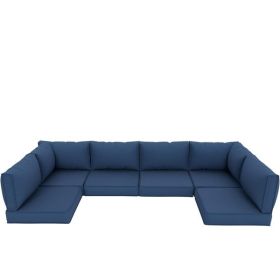 14 PCS Outdoor Cushions for Patio Furniture Replacement, Patio Furniture Cushions with Sponge, Deep Seat Patio Cushions(NAVY BLUE)[Temu is banned