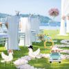 5Pcs Wedding Theme Party Yard Signs with Stakes Pigeon Ring Camera Pattern Road Decoration Wedding Reception Plastic Welcome Sign Large Bridal Shower