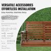 VEVOR Wooden Porch Swing – 5 ft Fir Wood Bench with Cup Holder & Chains