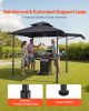 8'x5' Reinforced BBQ Grill Gazebo Canopy with Shelf & Awning Double-Tiered Top