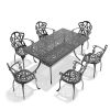 (Cushions In Random Colors)7-Piece Set Of Cast Aluminum Patio Furniture With Cushions