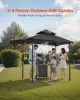 8'x5' Reinforced BBQ Grill Gazebo Canopy with Shelf & Awning Double-Tiered Top