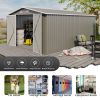 Campcraft Outdoor Storage Shed 10×14 FT with 3 Lockable Doors,Utility Tool Shed Metal Storage Garden Sheds Frame and 4 Vents,for Backyard,Patio,Lawn,L
