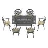 (Cushions In Random Colors)7-Piece Set Of Cast Aluminum Patio Furniture With Cushions