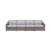 Fully Assembled 4-Piece Outdoor Rattan Sectional Seating Set with Plush Cushions