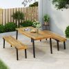 1 DINING TABLE+2 DINING BENCHES