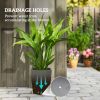 Outsunny Set of 3 MgO Tall Planters Indoor Outdoor Stackable Flower Pots with Drainage Holes for Garden Balcony Gray