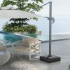 Outsunny Mobile Umbrella Stand: Cantilever Design with Wheels, Adjustable, Fillable for Flexibility, Outdoor Use|