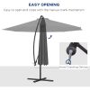 Outsunny 10' Cantilever Tilt Offset Patio Umbrella w/ UV & Water Safe Material & Cross Base (Weight Not Included), Gray