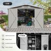 Campcraft Outdoor Storage Shed 10×14 FT with 3 Lockable Doors,Utility Tool Shed Metal Storage Garden Sheds Frame and 4 Vents,for Backyard,Patio,Lawn,L