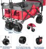 Collapsible Wagon 140L Wagons Carts Foldable with Removable Canopy, Folding Wagon Cart with Wheels for All-Terrain with Brake, Foldable Wagon with Coo