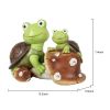 [only for pickup with a prepaid label]Garden Statue Cute Frog Face Turtles Figurines,Solar Powered Resin Animal Sculpture with 3 Led Lights for Patio,