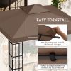 Outsunny 10' x 10' Gazebo Replacement Canopy 2 Tier Top UV Cover Pavilion Garden Patio Outdoor Coffee (TOP ONLY)