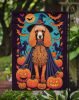 Apricot Standard Poodle Witchy Halloween Garden Flag Mailbox Flag Decorative Yard Flag Banner Outside Patio Artwork Yard Flower Beds, Garden Size