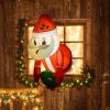 Outsunny 3ft Inflatable Santa Holding Wreath, Lean Out from Window Outdoor Decortaion w/ LED Lights, Ideal for Holiday Party Garden