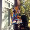 Chocolate Labrador Retriever Halloween Trick or Treat House Flag Large Porch Sleeve Pole Decorative Outside Yard Banner Artwork Wall Hanging