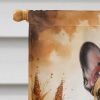 French Bulldog Thanksgiving House Flag Large Porch Sleeve Pole Decorative Outside Yard Banner Artwork Wall Hanging, Polyester, House Size, Multicolor