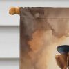 Airedale Terrier Thanksgiving House Flag Large Porch Sleeve Pole Decorative Outside Yard Banner Artwork Wall Hanging, Polyester, House Size