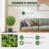 VEVOR 2x Artificial Boxwood Ball Ø40,6cm Garden Deco Boxwood in Flowerpot Ball Artificial Boxwood Ball Artificial Plant made of PE, Wood, PP incl. 4 p