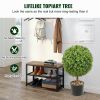 VEVOR 2x Artificial Boxwood Ball Ø40,6cm Garden Deco Boxwood in Flowerpot Ball Artificial Boxwood Ball Artificial Plant made of PE, Wood, PP incl. 4 p