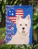 Westie West Highland White Terrier USA American Garden Flag Mailbox Flag Decorative Yard Flag Banner Outside Patio Artwork Yard Flower Beds