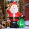 6FT Inflatable Santa Claus with Gift Bag, Lighted Christmas Blow Up Yard Decoration with LED Lights, Durable Waterproof Polyester, Quick Setup