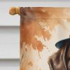 Chocolate Labrador Retriever Thanksgiving House Flag Large Porch Sleeve Pole Decorative Outside Yard Banner Artwork Wall Hanging, Polyester