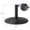 Round Plastic Umbrella Base Heavy Duty Black Outdoor Patio Garden Deck Lawn Poolside Stability Durable Weatherproof Lightweight Sturdy Simple Assembly