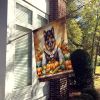 German Shepherd Thanksgiving House Flag Large Porch Sleeve Pole Decorative Outside Yard Banner Artwork Wall Hanging, Polyester, House Size, Multicolor