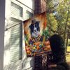 Border Collie Thanksgiving House Flag Large Porch Sleeve Pole Decorative Outside Yard Banner Artwork Wall Hanging, Polyester, House Size, Multicolor