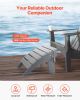 Adirondack Ottoman 16.9L x 18.9W x 13H Inch HDPE Folding Patio Footrest Gray