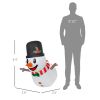 Outsunny 3 ft Inflatable Snowman, Lean Out from Window Outdoor Decortaion w/ LED Lights, Blow-Up Outdoor Christmas Display for Party