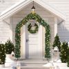 240×40×260cm PVC Christmas Arch with 1650 Branches, Holiday Arch Decoration with Steel Brackets for Indoor/Outdoor, Weddings & Festivals