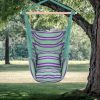 Free Shipping Distinctive Cotton Canvas Hanging Rope Chair with Pillows – Green