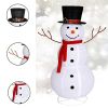 4ft Lighted Snowman Decoration, Outdoor Christmas Snow Fleece Ornament with Warm White Lights, Durable & Reusable Holiday Yard Garden Decor