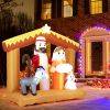 6 Feet Christmas Inflatables Nativity Scene Outdoor Decoration with Built-in LED Lights