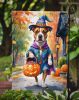 Pit Bull Terrier Halloween Trick or Treat Garden Flag Mailbox Flag Decorative Yard Flag Banner Outside Patio Artwork Yard Flower Beds, Garden Size