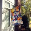 White Boxer Halloween Trick or Treat House Flag Large Porch Sleeve Pole Decorative Outside Yard Banner Artwork Wall Hanging, Polyester, House Size