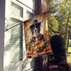 Australian Shepherd Thanksgiving House Flag Large Porch Sleeve Pole Decorative Outside Yard Banner Artwork Wall Hanging, Polyester, House Size