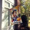 Beagle Halloween Trick or Treat House Flag Large Porch Sleeve Pole Decorative Outside Yard Banner Artwork Wall Hanging, Polyester, House Size